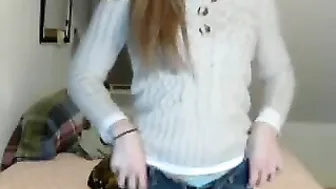 innocent_sub girl with elastic milks having fun with sex toy