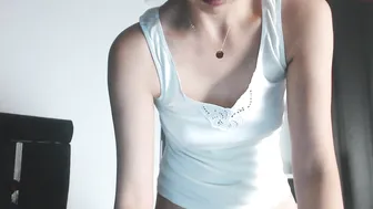 small_angels pleasant babe touches sexual lips with fingers