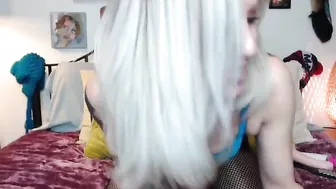 sexylittlee slut in stockings erotically takes off her panties