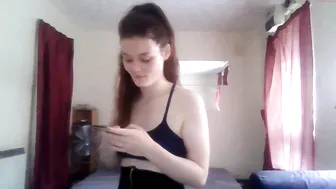 newcastlepanties ardent young lady caresses big tits at work