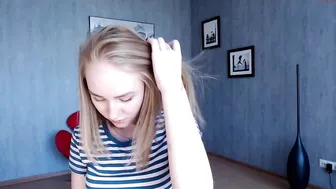 stretchinggirl big tits and neat vagina