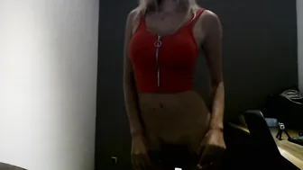 killer katrin onlyfans blonde with tattoo caresses huge boobs