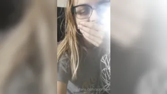 audritwo onlyfans beautiful bitch jerks off with an unusual device