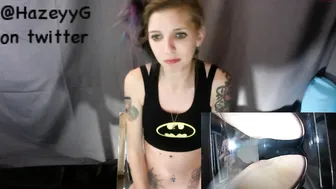 brynhaze Busty mare strips and caresses the holes