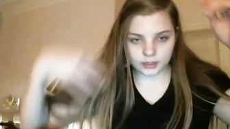 yungnymphs Big boobed chick jerking off her cunt