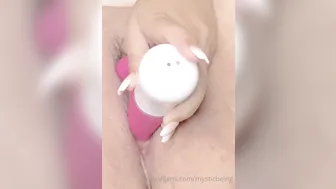 mysticbeing manyvids onlyfans girl with elastic milks having fun with sex toy