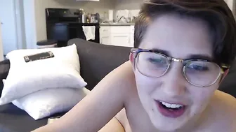 glutenfreelesbians Dick shows off her shaved cunt