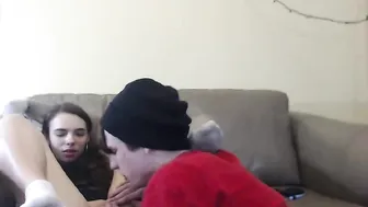 Busty passion sucks dick