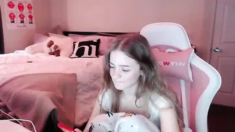 katieecage chaturbate busty blonde gently masturbates cunt