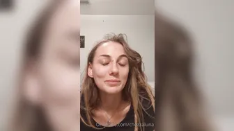 chezzaluna onlyfans openwork wench in stockings coyly changes poses and strokes shaved pussy