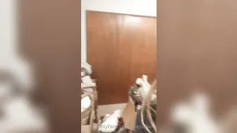 chezzaluna onlyfans openwork wench in stockings coyly changes poses and strokes shaved pussy