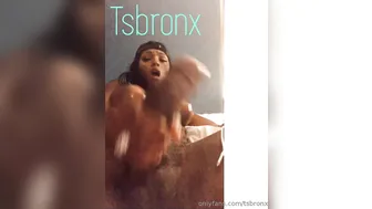 TSBronx onlyfans busty chick masturbates shaved pussy