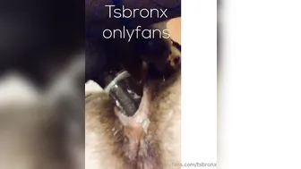 TSBronx onlyfans juicy babe fucks her shaved pussy