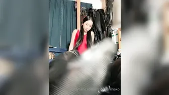 mistresshinako onlyfans fluffy bitch with glasses masturbates pussy