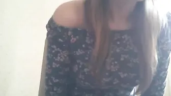 wetsweett fucks herself with black dildo