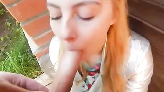watch throat blowjob in public place