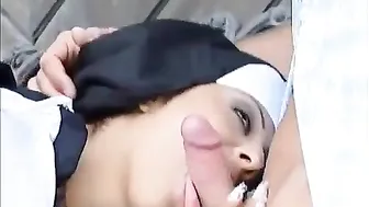 The nun sucked the dick man