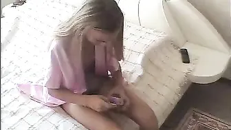 the student inserts a tampon