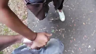 Erotic walk in the park for the lady