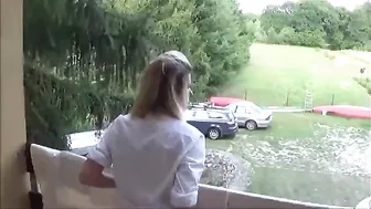 The man distracted the beauty of passionate fucking