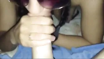 The girl sucks cock skillfully and quickly