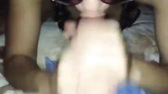 The girl sucks cock skillfully and quickly