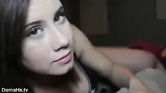 The brown-haired man caresses the male trunk with his mouth