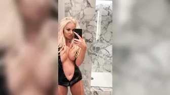babetribepage onlyfans busty naughty babe caresses shaved pussy