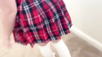 Jane onlyfans openwork wench in stockings coyly changes poses and strokes shaved pussy