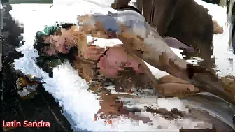 Sandra onlyfans painted slut caresses small tits