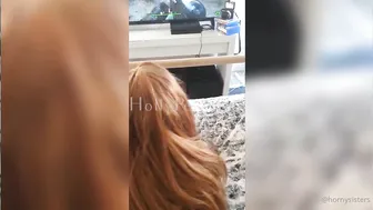 hornysisters onlyfans hot chick with big booty poses in lingerie