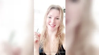 ellanovaxxx onlyfans black-haired young lady in stockings masturbates her shaved pussy