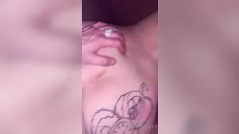chloe13marie13 onlyfans busty slut caresses shaved pussy