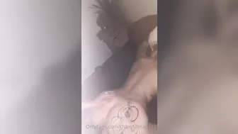 chloe13marie13 onlyfans busty slut caresses shaved pussy