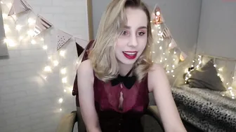 mightymia openwork blonde erotically moving in front of the camera