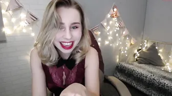 mightymia openwork blonde erotically moving in front of the camera