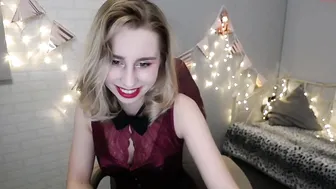 mightymia openwork blonde erotically moving in front of the camera