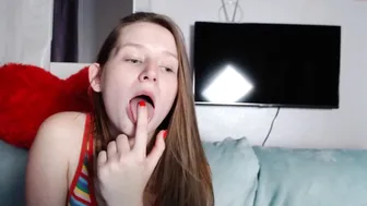 toxl pounding her pussy with a big dildo