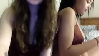 2girl1dorm cute lady spins happily in front of the webcam and shines with all the charms