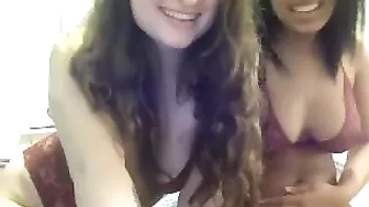 2girl1dorm cute lady spins happily in front of the webcam and shines with all the charms