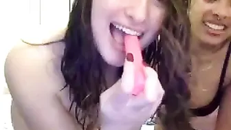 2girl1dorm delightful girl caresses big boobs