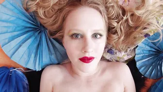 lucymuse openwork blonde dancing a striptease