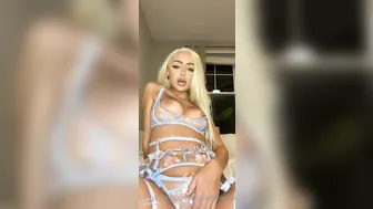 lissapolooza busty naughty babe caresses shaved pussy