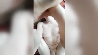 lucymuse the charming female masturbates both holes