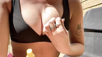 hempresskc blissful nipple flows from excitement