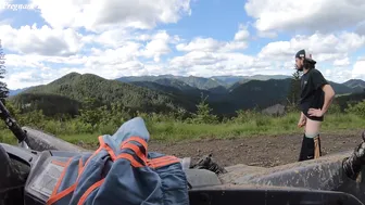 Fucking busty blonde gently masturbates cunt