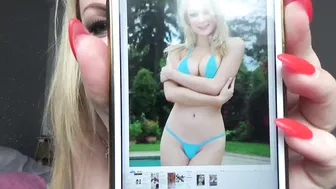 Penny Lee big breasted slut fucks shaved cunt