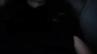 b_leable graceful devil with her palm rubs her vagina