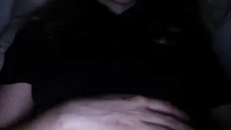 b_leable graceful devil with her palm rubs her vagina