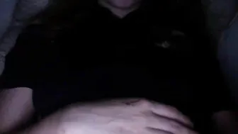 b_leable graceful devil with her palm rubs her vagina